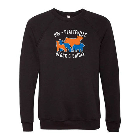 UW-Platteville Block & Bidle 25 - Sponge Fleece Crewneck - Unisex - Black