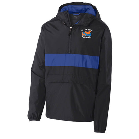UW-Platteville Block & Bidle 25 - Zipped Anorak - Unisex - Black/True Royal