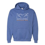 UWP Block & Briddle - Animal Logo -  Heavy Blend Hoodie - Unisex - Heather Deep Royal