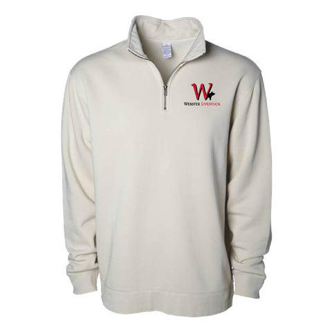 Webster Livestock - Pigment Dyed1/4 Zip - Unisex - Pigment Ivory