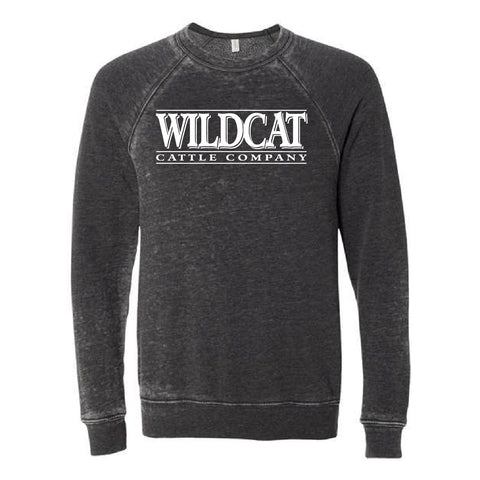 Wildcat 25 - Sponge Fleece Crewneck - Unisex - Grey Acid Wash