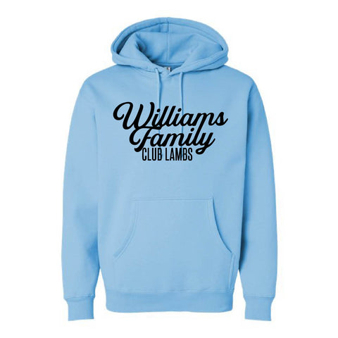 Williams Family Club Lambs - Heavyweight Hoodie - Unisex - Blue Aqua