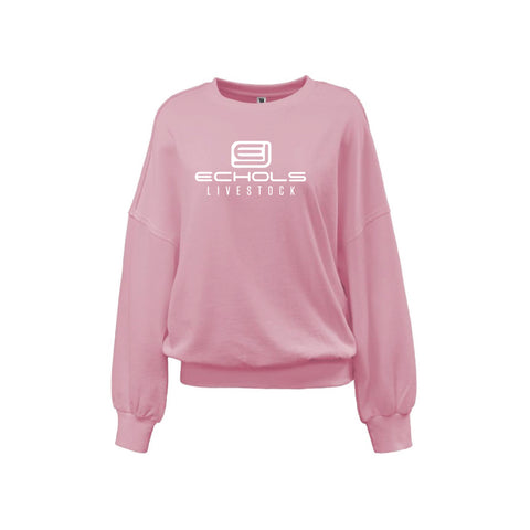 Echols - Drop Shoulder Crew - Womens - Rose