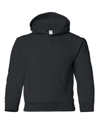 Branded - Gildan Heavy Blend Hooded Sweatshirt - 18500B - Black - Youth S