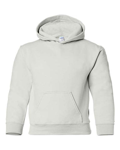 Branded - Gildan Heavy Blend Hooded Sweatshirt - 18500B - White - Youth L