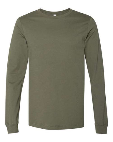 Branded  - Bella Long Sleeve Jersey Tee - 3501 - Military Green - Unisex