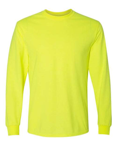 Branded - Gildan DryBlend 50/50 Long Sleeve T-Shirt - 8400 - Safety Green - Unisex