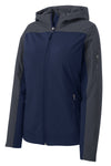 Branded  - Port Authority Hooded Core Soft Shell Jacket - L335 - Dress Blue Navy/Battleship Grey  - Ladies
