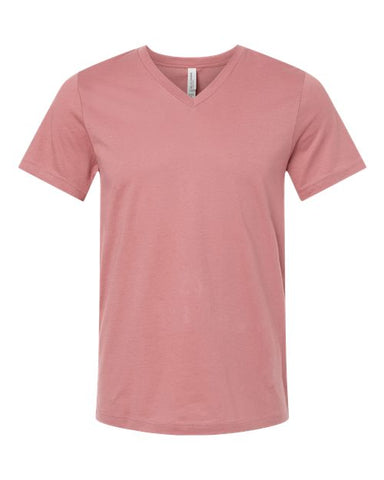 Branded  - Bella Jersey V-Neck Tee - 3005 - Mauve - Unisex - Adult M