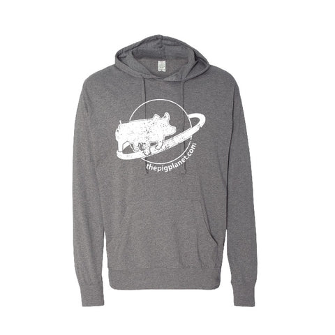 ThePigPlanet - Lightweight Hooded Long Sleeve - Graphite Heather - Adult